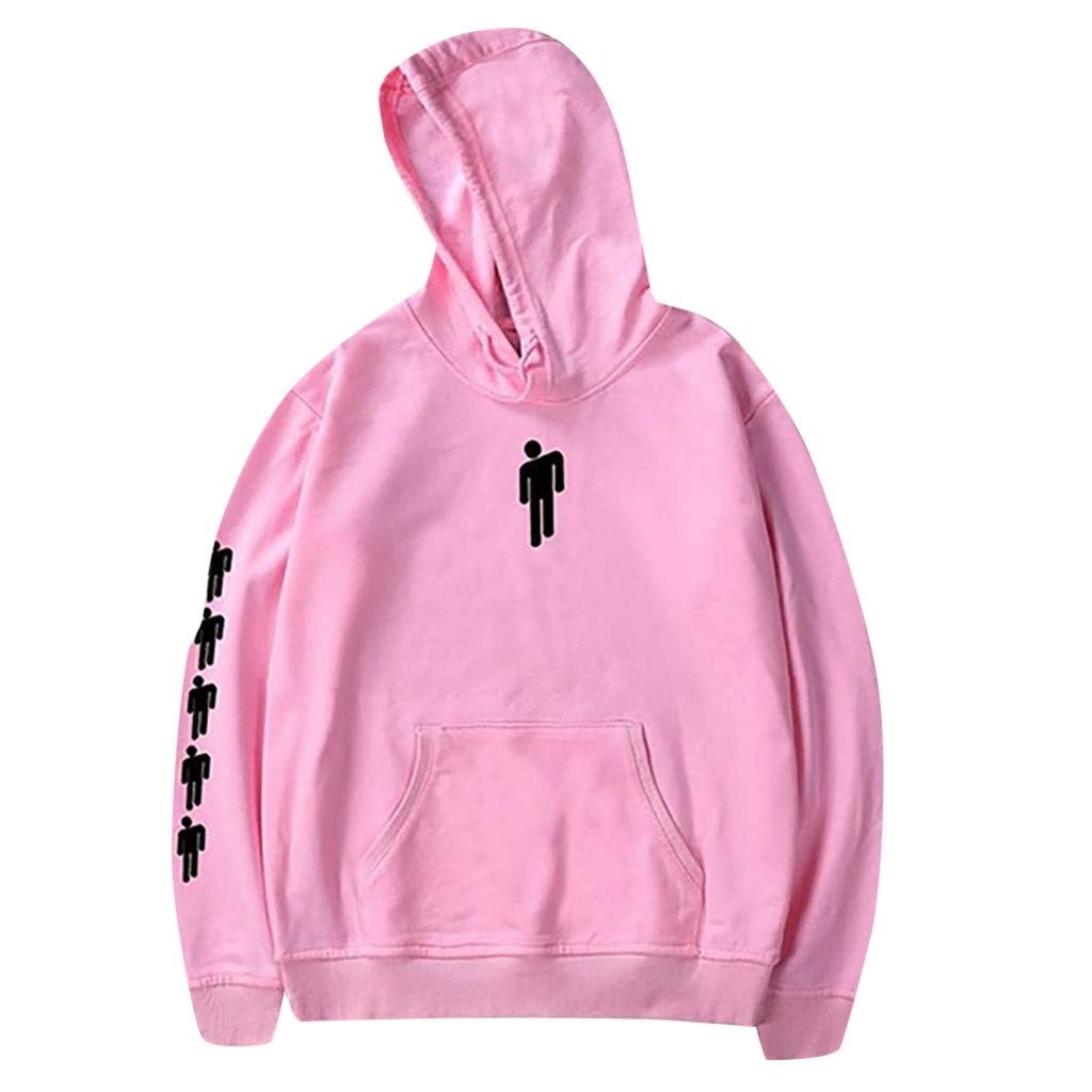 Pink Billie Eilish Blohsh Pullover Hoodie Adult Medium Stick Figure Music Songs